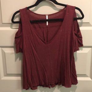 Maroon top